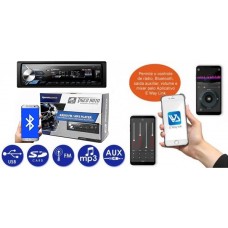 RÁDIO AUTOMOTIVO MP3 TIGER COM BLUETOOTH/ USB/ AUX/ SD CARD - 4 RCA 4X45W RMS