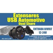 CARREGADOR DE CELULAR AUTOMOTIVO COM 2 USB