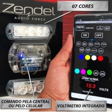 KIT STROBO CONNECT RGB BLUETOOTH 7 CORES 2 FARÓIS VOLTÍMETRO PELO APP - ZENDEL